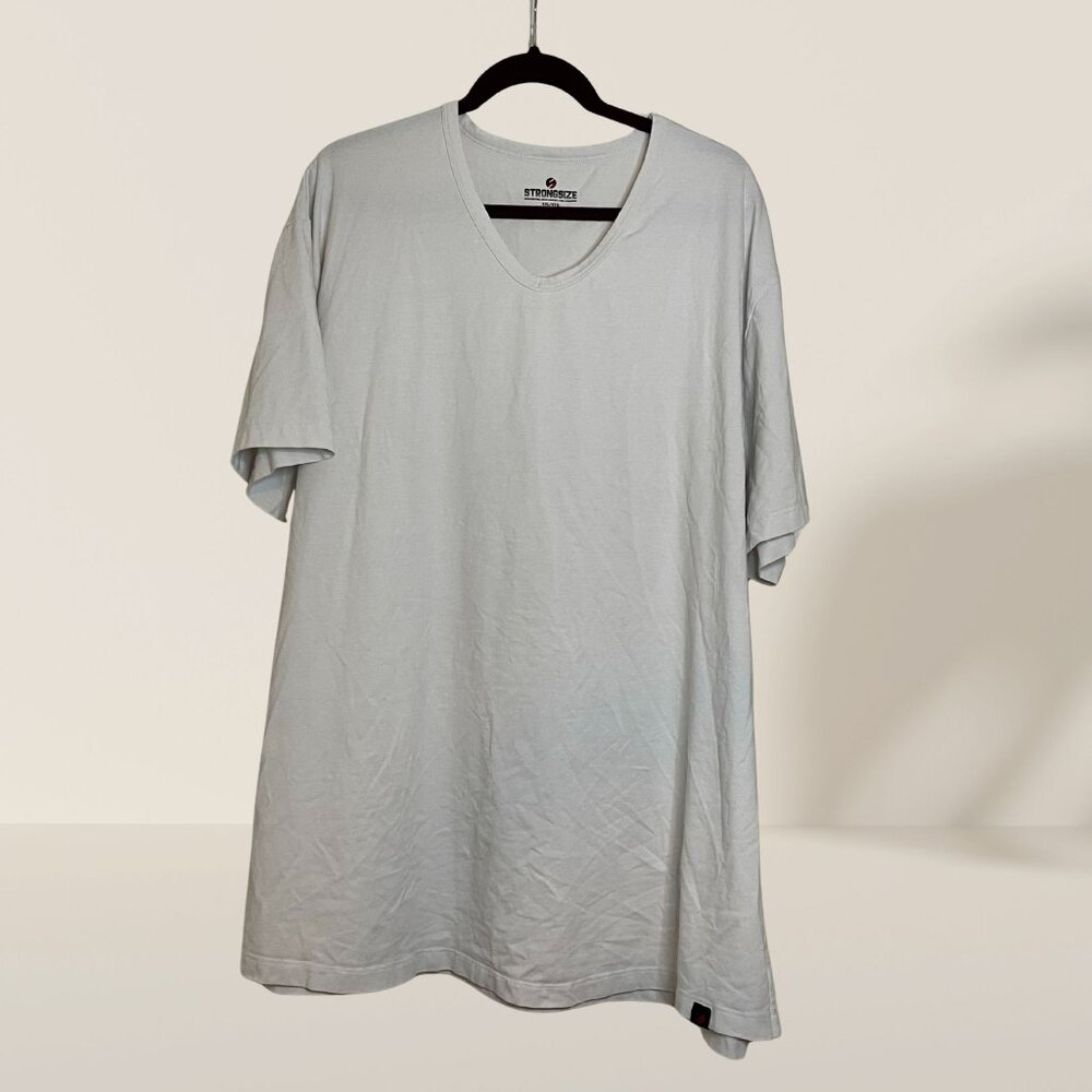 Strongsize White V-Neck T-Shirt Big & Tall Size 4XL
